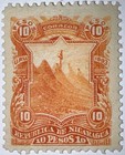 Travelstamps  1893 Nicaragua Stamps Scott  60  10 Pesos  Mint  Og  Hinged