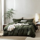 Linen Feel Olive Green California King  104  X 98   Olive Green no Comforter 