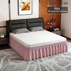 Elastic Wrap Around Full Bed Skirt  14  Drop Length Dust Ruffle  Easy Fit - Pink