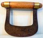 Antique Cast Steel Blade W wood Handle Food chopper mincer Early 1900s Unmarked