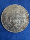 1864 Peru Un Sol Silver Coin Xf With Slight Toning