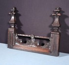15  Wide French Antique Gothic Crest pediment crown In Solid Chestnut Wood