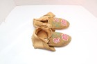 Vtg Cree Floral Leather Rare Embroidered Beaded Moccasins Native American 10 