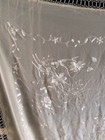 Gorgeous Vtg Silk Hand Embroidered Piano Shawl 100cm X 100   Hand Knotted Fringe