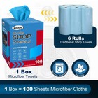 Shop Towels  100 Sheets Microfiber Cleaning Cloth Commercial Grade Washcloths   