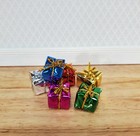 Dollhouse Wrapped Gifts Presents Foil Paper X6 Small Miniature Christmas