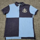 Polo Ralph Lauren Shirt Mens L Blue Colorblock Prl Athletic Division Crest Rugby