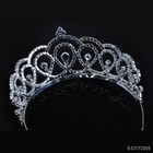 Bridal Princess Crystal Tiara Wedding Party Crown Veil Hair Accessory Silver
