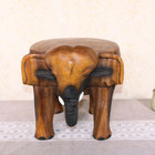 7    Thailand Solid Wood Elephant Pier Pure Hand Carved Home Stool