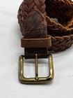 Brown Woven Leather Casual Belt Mens Size 38 Brass Buckle Argentina