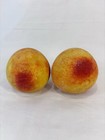 Early Vintage Italian Alabaster Stone Fruit Marble Stone Peaches Set Of 2 Italy