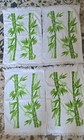 Vintage White green Bamboo Fringe Towels   Washcloths Set 12pc