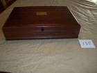 Reed   Barton Marshall Fields Flatware Silverware Holder Wood Storage Box Chest