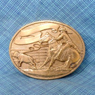 Calf Roping Cowboy Belt Buckle Rodeo Trophy Vtg 70s Award Design Medals   shy570