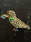 Sterling Silver And Enamel Chinese Cloisonne Bird Figurine