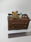 Dollhouse Brown Wood Furniture Baby Nursery Set Concorde Miniatures Vintage