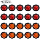 20x 3 4  12v Marker Lights Led Truck Trailer Round Side Bullet Light Amber Red