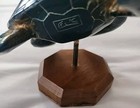 Cook Company Sea Turtle Figurine Sculpture Hand Carved Turquoise Pedestal