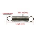 Wire Dia 1mm O d 6mm-12mm Expansion Tension Extension Springs Hook End 20-300mm