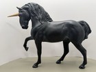 Cm Breyer Black Fantasy Unicorn Model Horse By Pz 2015  Glossy Red Eyes Nose