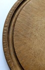 Antique Carved Wood Round Bread Cutting Board 9 5 In