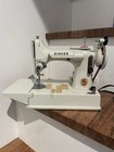 Vintage Singer White Featherweight Sewing Machine 221k   Case Working  Read 