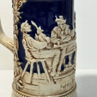 Vintage Original Gerz Lidded German Stoneware Beer Stein - Pewter Tankard