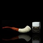 Ornate Horn Pipe By  Selver Block Meerschaum-new-hand Carved W Case 1024