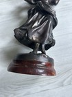 Large Antique French Bronze Statue Figure Figurine Lady Reading Ernest Rancoulet