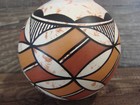 Native American Acoma Indian Hand Painted Fine Line Ornament By T  Sal
