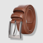 Mio Marino Men s Brown Tan Single Prong-buckle Leather Belt   Size 38