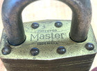 Vintage No  6 Brass Master Padlock Lock With Original Brass Key Milwaukee Usa