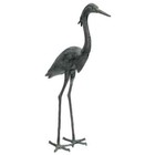 Stately Great Blue Heron  43 In  Tall Blue-grey Verdi Painted Finish