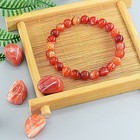 Natural Carnelian 8mm Elastic Beaded Bracelet Healing Reiki Energy Handmade Gift