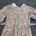 Vintage Colonial Prairie Peasant 70s 80s Girls Dress Floral Long Sleeve Sz 1 Usa