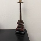 Vintage Lighting Tyndale Table Lamp Palm Tree Solid Brass Stacked Antique Books
