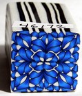 Polymer Clay Cane  Raw  Square  Kato  Premo 46172 7 8  X 1 1 4   75 Oz Blue whit