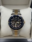 Akribos Xxiv Men s Automatic Skeleton Dial Two Tone Diver Watch 42mm   Ak1135