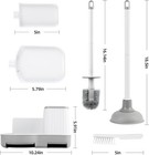 2 Pack Toilet Brush And Plunger Set  Plunger And Brush Set  White   Nylon