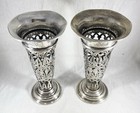 Antique Bailey Banks   Biddle Pair Of Sterling Silver Vases 250 Grams