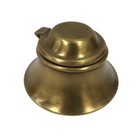3  Antiqued Brass Inkwell With Removable Glass Bowl And Ink Powder