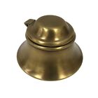 3  Antiqued Brass Inkwell With Removable Glass Bowl  Wood Nib Pen   Ink Powder