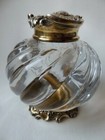 Superb Inkwell Odiot Paris French Sterling Silver   Baccarat Crystal C  1880