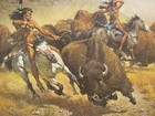 Lithograph  The Hunt Signed By Frank Mccarthy  443 Of 1000  1973  16  X 27 