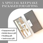 Wedding Cake Knife And Server Set - 4 Pc Cake Cutting Set With Gold Twig Leaf   