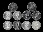 Ten  10  Canada 80  Silver Dollars  1962-67   Lot B92