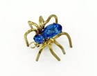 Vintage Art Deco Blue Czech Glass Spider Pin