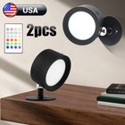 New  2pack Rgb Led Wall Light With Remote 360   Dimmable Indoor Home Lamp Sconce