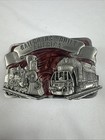 Vintage Train Engine Locomotive Railroad Belt Buckle Western Collectible