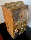 Vintage Baby Grand 1   Gumball Machine     Oak   Cast Metal     No Key     Has Topper